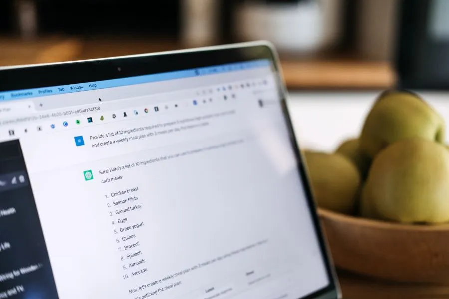 AI creating a meal plan